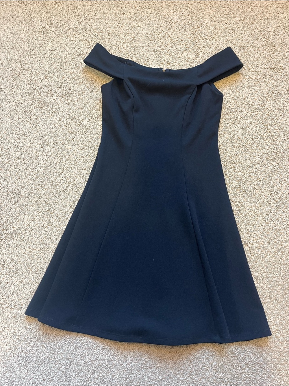 Off-shoulder Black A-Line Dress